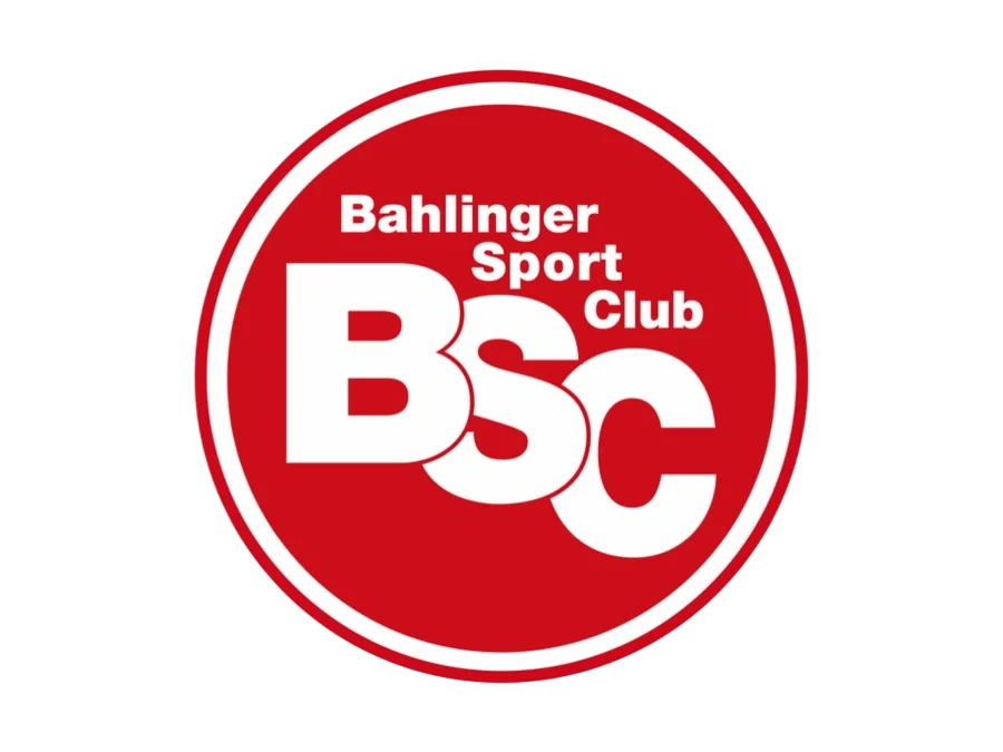 Rotes Logo des Bahlinger Sport Club mit den Buchstaben BSC.