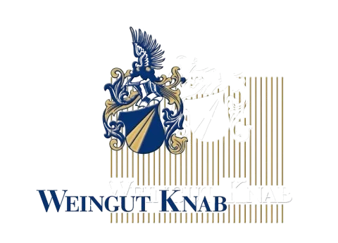 Logo des Weinguts Knab mit Wappen und stilisierter Schrift.